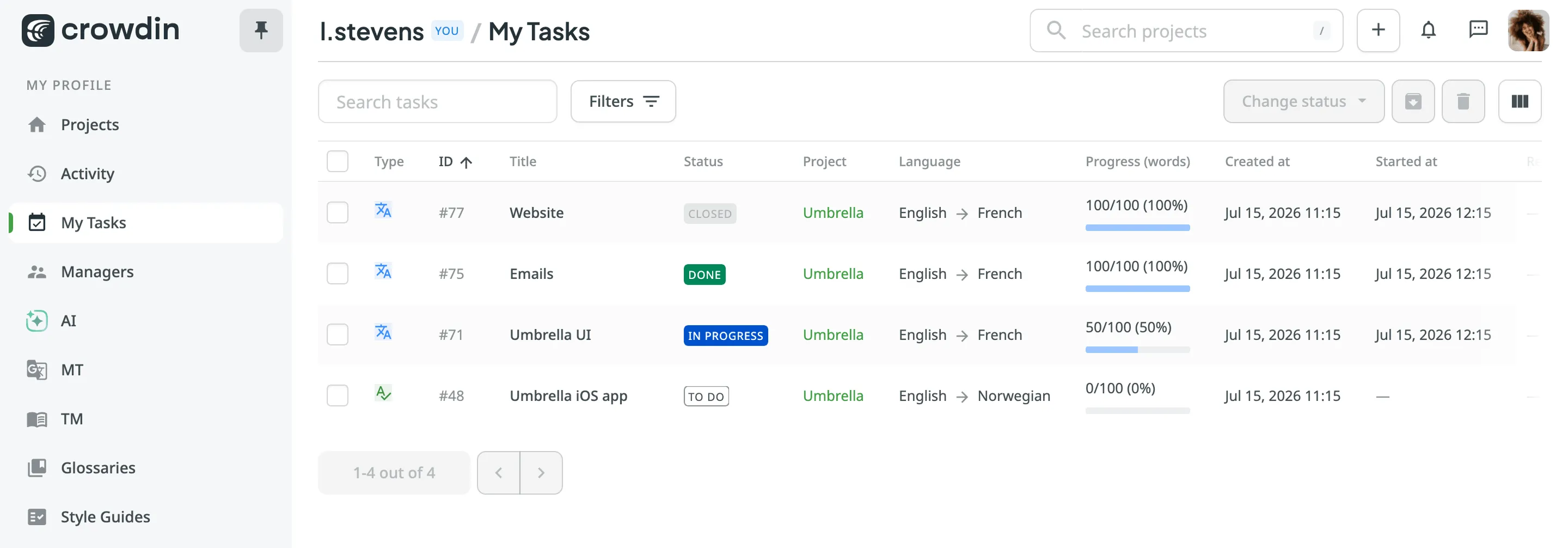 User Tasks